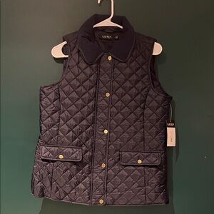 Lauren Ralph Lauren Quilted Navy Vest brand new with tag size medium